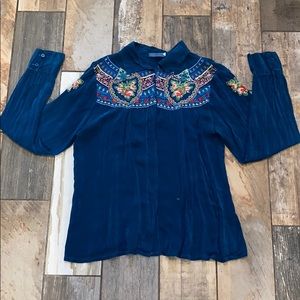 Johnny was gorgeous blue top